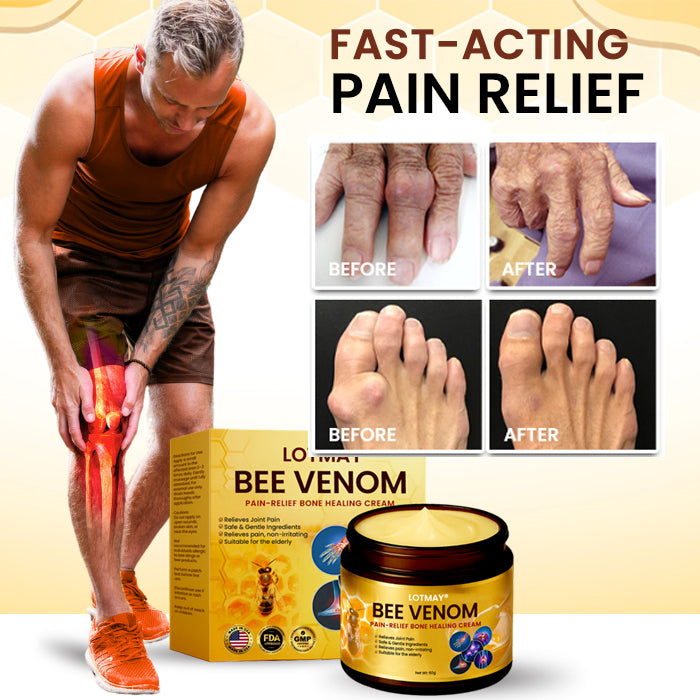 LOTMAY® Bee Venom Pain-Relief Bone Healing Cream ✨𝗙𝗮𝘀𝘁 𝗥𝗲𝗹𝗶𝗲𝗳 𝗶𝗻 𝟳𝟮 𝗛𝗼𝘂𝗿𝘀✨