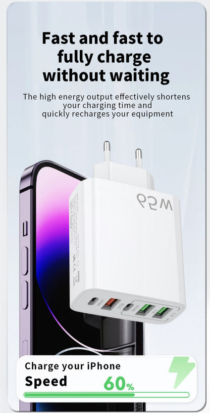 Limited Time Offer🚨 NOWORDUP® GaN 65W Intelligent Charger (3*USB-C +2*PD Type C) - Only 50 in stock available!