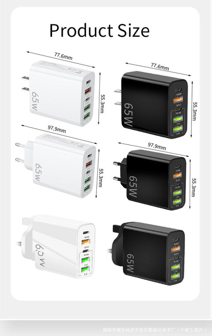 Limited Time Offer🚨 NOWORDUP® GaN 65W Intelligent Charger (3*USB-C +2*PD Type C) - Only 50 in stock available!