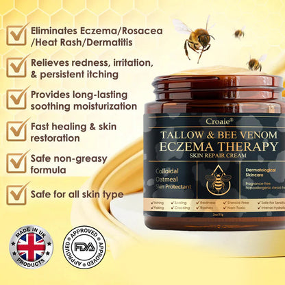 Croaie® Tallow & Bee venom Eczema Theraphy ✨ 𝐄𝐟𝐟𝐞𝐜𝐭𝐢𝐯𝐞 𝐑𝐞𝐥𝐢𝐞𝐟 𝐟𝐫𝐨𝐦 𝐄𝐜𝐳𝐞𝐦𝐚 𝐢𝐧 𝐉𝐮𝐬𝐭 𝟕 𝐃𝐚𝐲𝐬! ✨
